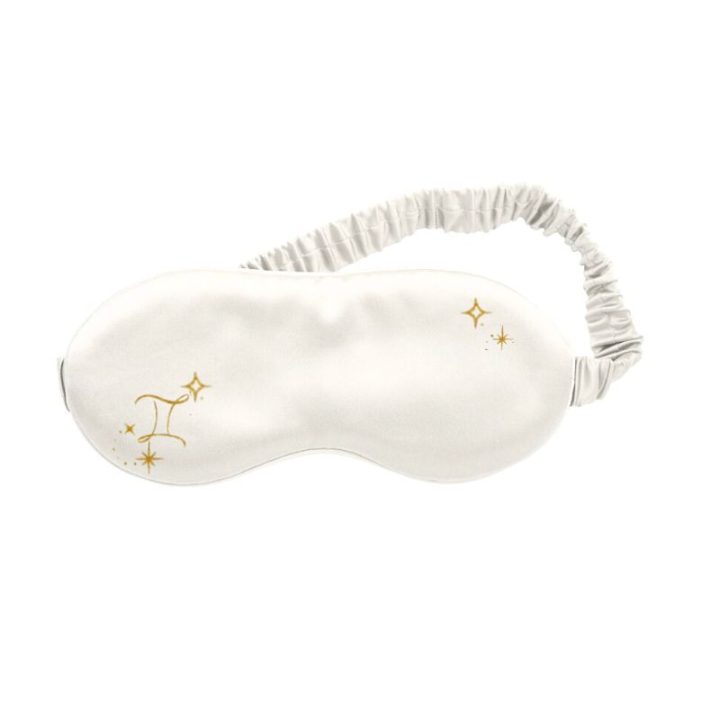 Zodiac Tvillinger hvid silkesovemaske