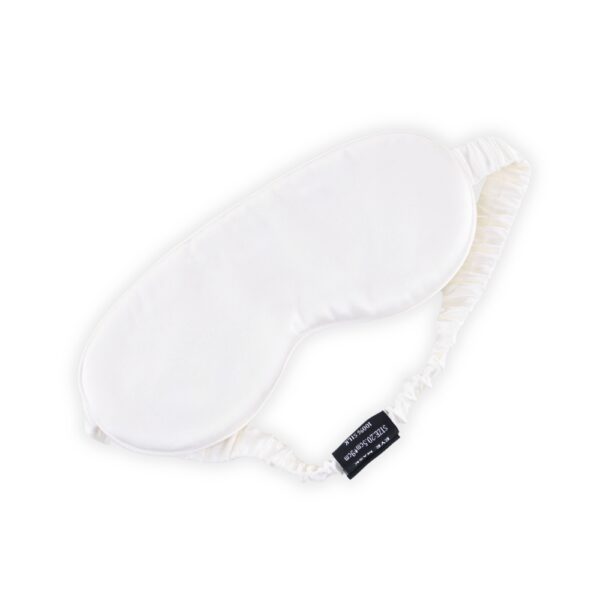 Sne hvid silkesovemaske 9 x 20,5 cm