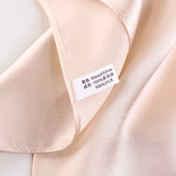 Oeko-Tex 100% rosa silketørklæde vaskemærke Silkly