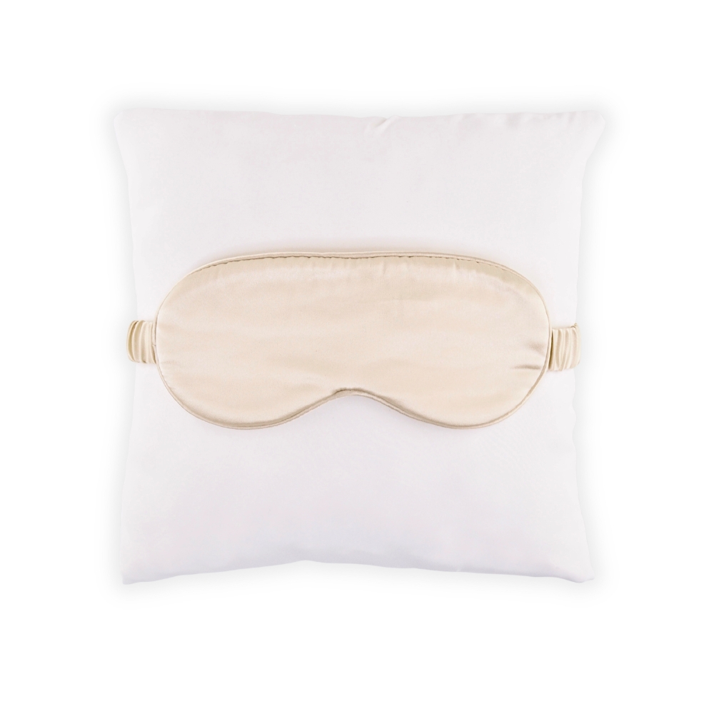 Champagne cremebeige silkesovemaske 9 x 20,5 cm
