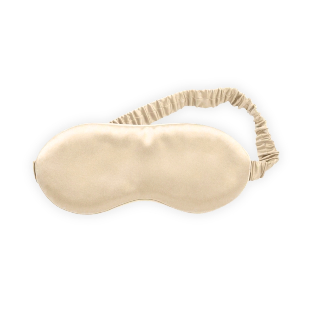 Creme vaniljebeige luksus silkesovemaske 9 x 20,5 cm
